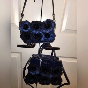 Kate Spade Floral Embellished Blue Handbags Bundle